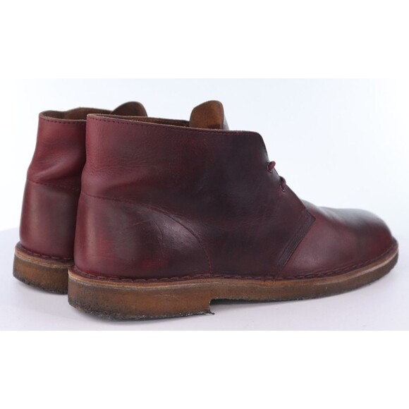 Clarks Original Men\'s Desert Boots Size 11.5 M Leather Crepe Soles Burgundy main image 6